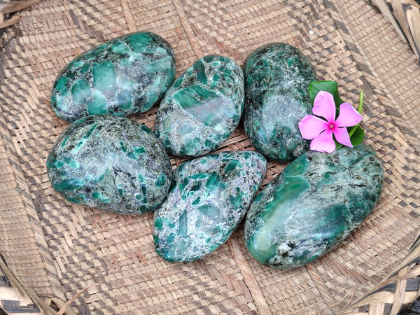 Polished Emerald Mica In Matrix Free Forms x 6 From Mutoko, Zimbabwe