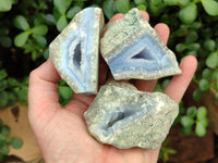 Natural Blue Lace Agate Geodes x 24 From Nsanje, Malawi