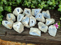 Natural Blue Lace Agate Geodes x 24 From Nsanje, Malawi