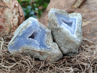 Natural Blue Lace Agate Geodes x 24 From Nsanje, Malawi