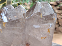 Polished Smokey Cascading Multi Terminated Window Quartz Crystal x 1 From Madagascar