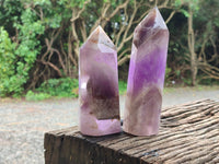 Polished Chevron Amethyst Points x 2 From Ankazobe, Madagascar