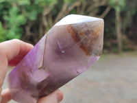 Polished Chevron Amethyst Points x 2 From Ankazobe, Madagascar