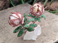 Hand Made Gemstone Double Protea Flower Trees x 3 From South Africa