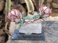 Hand Made Gemstone Double Protea Flower Trees x 3 From South Africa