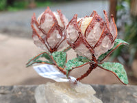 Hand Made Gemstone Double Protea Flower Trees x 3 From South Africa