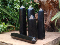 Polished Black Basalt Palm Stones x 5 From Antsirabe, Madagascar