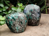 Polished Emerald Mica In Matrix Standing Free Forms x 4 From Mutoko, Zimbabwe