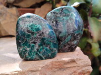 Polished Emerald Mica In Matrix Standing Free Forms x 4 From Mutoko, Zimbabwe