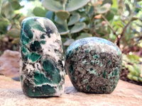 Polished Emerald Mica In Matrix Standing Free Forms x 4 From Mutoko, Zimbabwe