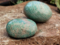 Polished Amazonite Palm Stones x 24 From Zimbabwe