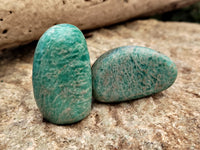 Polished Amazonite Palm Stones x 24 From Zimbabwe