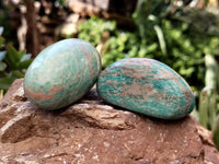 Polished Amazonite Palm Stones x 24 From Zimbabwe