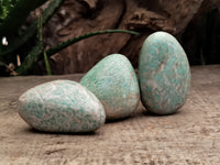 Polished Amazonite Palm Stones x 24 From Zimbabwe