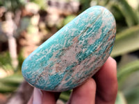 Polished Amazonite Palm Stones x 24 From Zimbabwe