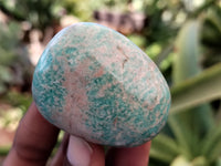 Polished Amazonite Palm Stones x 24 From Zimbabwe