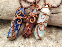 Hand Made Copper Wire Wrapped Pendants x 6 From Southern Africa