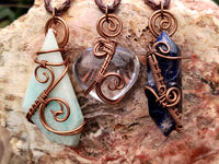 Hand Made Copper Wire Wrapped Pendants x 6 From Southern Africa