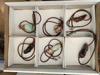 Hand Made Copper Wire Wrapped Pendants x 6 From Southern Africa