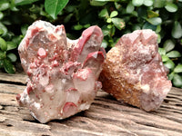 Natural Red Hematoid Quartz Clusters x 3 From Karoi, Zimbabwe