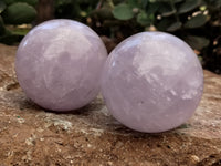 Polished Lavender Rose Quartz Spheres x 3 From Ambatondrazaka, Madagascar