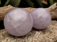 Polished Lavender Rose Quartz Spheres x 3 From Ambatondrazaka, Madagascar