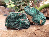 Natural Botryoidal Malachite Specimens x 6 From Tenke Fungurume, Congo