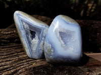 Polished Blue Lace Agate Geodes x 6 From Nsanje, Malawi