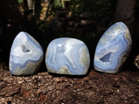 Polished Blue Lace Agate Geodes x 6 From Nsanje, Malawi