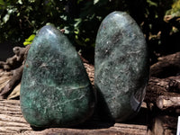 Polished Fuchsite Standing Free Forms x 2 From Madagascar