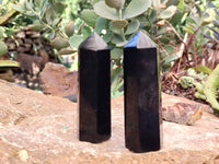 Polished Black Basalt Points x 6 From Antsirabe, Madagascar