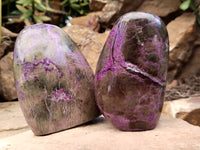 Polished Stichtite Standing Free Forms x 4 From Barberton, South Africa