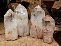 Polished Sceptre Quartz Crystals x 4 From Madagascar