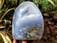 Polished Blue Lace Agate Geodes x 3 From Nsanje, Malawi