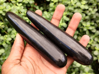 Polished Black Basalt Massage Wands x 12 From Antsirabe, Madagascar