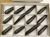 Polished Black Basalt Massage Wands x 12 From Antsirabe, Madagascar