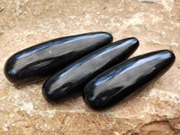 Polished Black Basalt Massage Wands x 12 From Antsirabe, Madagascar