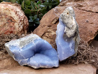 Natural Blue Lace Agate Geodes x 6 From Nsanje, Malawi