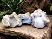 Natural Blue Lace Agate Geodes x 6 From Nsanje, Malawi