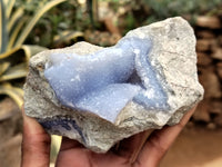 Natural Blue Lace Agate Geodes x 6 From Nsanje, Malawi