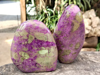 Polished Stichtite Standing Free Forms x 3 From Barberton, South Africa