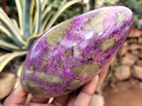 Polished Stichtite Standing Free Forms x 3 From Barberton, South Africa