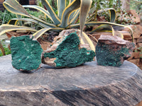 Natural Crystalline Malachite Specimens x 3 From Tenke Fungurume, Congo