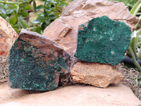 Natural Crystalline Malachite Specimens x 3 From Tenke Fungurume, Congo