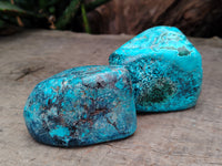 Polished Shattuckite with Azurite and Chrysocolla Free Forms x 4 From Congo