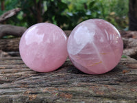 Polished Rose Quartz Spheres x 3 From Ambatondrazaka, Madagascar