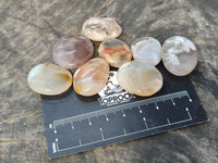 Polished Fossil Flower Agate Cabachons x 70 From Antsahalova, Madagascar