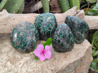 Polished Emerald Mica In Matrix Standing Free Forms x 4 From Mutoko, Zimbabwe