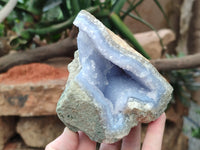 Natural Blue Lace Agate Geodes x 3 From Nsanje, Malawi