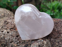 Polished Girasol Rose Quartz Gemstone Hearts x 3 From Ambatondrazaka, Madagascar